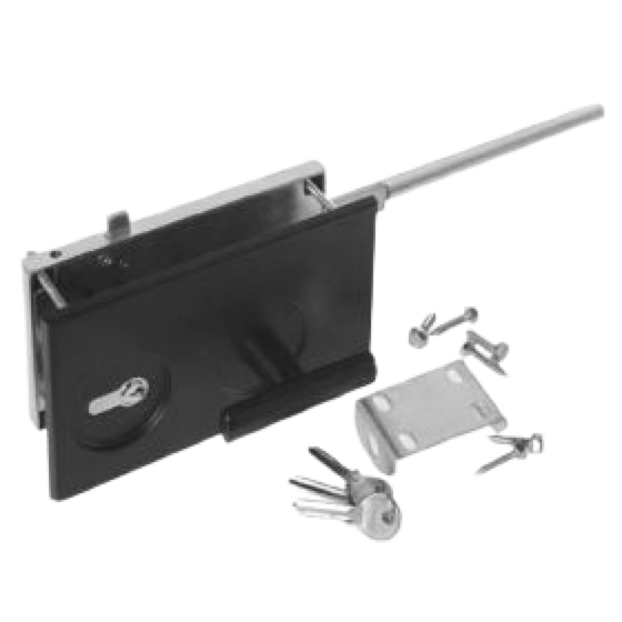 668-40BL Cerradura de cilindro empotrada, negro, incl. eurocilindro